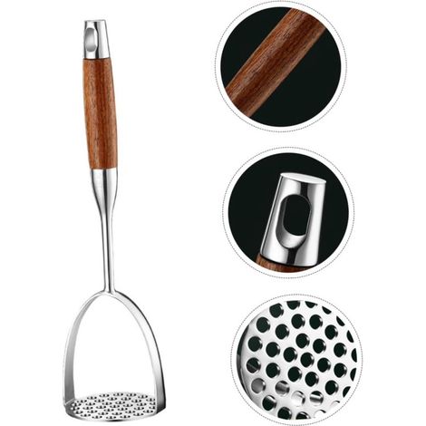 Schiacciapatate manuale - impugnatura comoda - con sistema di aggancio - ideale per schiacciare patate e patate dolci - un pratico aiuto in cucina per risparmiare spazio. (1/5)