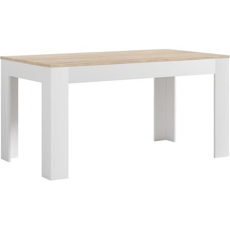 Mesa Extensible de Comedor o Cocina Mira 178cm, Blanco y Cambria