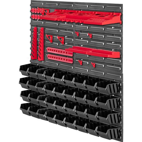 KADAX Werkstattwandregal, Werkstattregal für Garage, Schwarz, 59 Stück, 78x78 cm