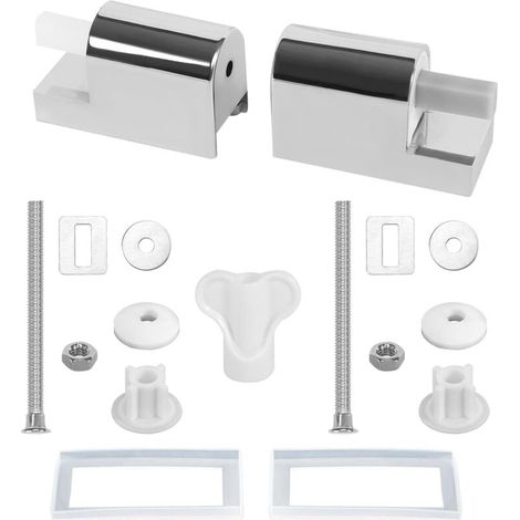 WC-Sitzscharniere, 2er-Set Universal-WC-Sitzscharniere, WC-Sitzscharniere mit Absenkautomatik, Ersatz-Befestigungsset