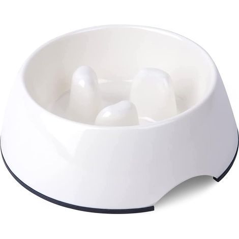 Gamelle Anti Glouton pour Chien et Chat en Mélamine, Bol Antidérapant pour Alimentation Lente (1/5)