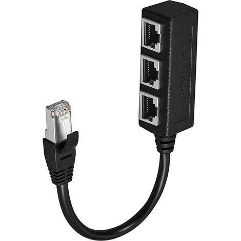 Câble répartiteur Ethernet RJ45, connecteurs RJ45 mâle vers 3 femelles, adaptateur/répartiteur d'extension de réseau Ethernet LAN (1/5)
