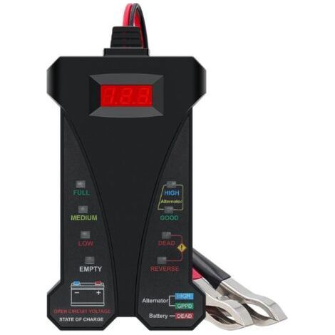 12V Digitaler Batterietester, Voltmeter, Lichtmaschinen-Ladesystem-Analysator mit LCD-Display und LED-Anzeige (1/5)