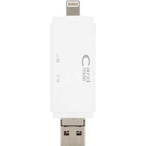 All-in-One Dual-OTG-Speicherkartenleser, iOS-Schnittstelle, USB-Kfz-Anschluss, kompatibel mit Mobiltelefon und Kamera. (1/5)