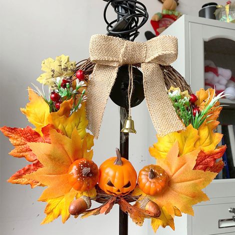 Guirlande de décoration pour Halloween, Festival de récolte, citrouilles d automne, feuilles d érable, décoration de Thanksgiving, décoration de la maison (1/2)