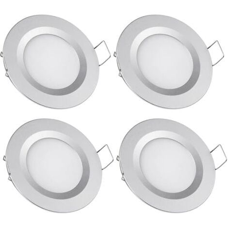 Spot LED encastré, 4 unités, 3W, 12V, 3200K, 65 mm, pour l'éclairage d'accentuation des plafonds, jardins, façades ou espaces extérieurs.-AquaForge (1/4)