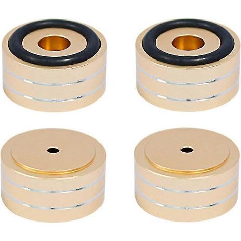 Quatre supports d'isolation pour haut-parleurs avec pieds en alliage d'aluminium et coussinets amortisseurs, compatibles avec les haut-parleurs, lecteurs CD, amplificateurs, etc. (1/5)
