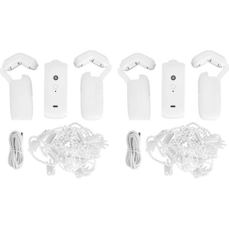 Lot de 2 ouvre-rideaux automatiques avec commande vocale, Bluetooth, application et moteur de rideau intelligent avec minuterie, compatible Google Home. (1/5)