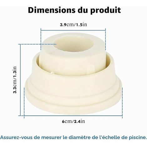 butées en caoutchouc pour échelle de piscine - Bouchons en caoutchouc - Pare-chocs pour échelle de piscine - Accessoires de piscine - Blanc (1/4)