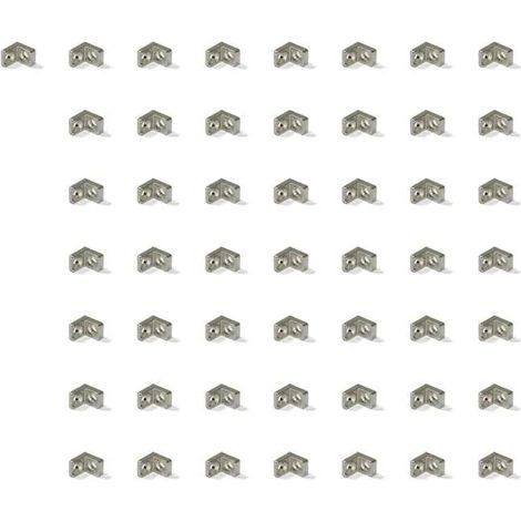 emuca lote de 50 escuadras de unión para muebles, 20.5x20.7mm, 2 agujeros, zamak, niquelado