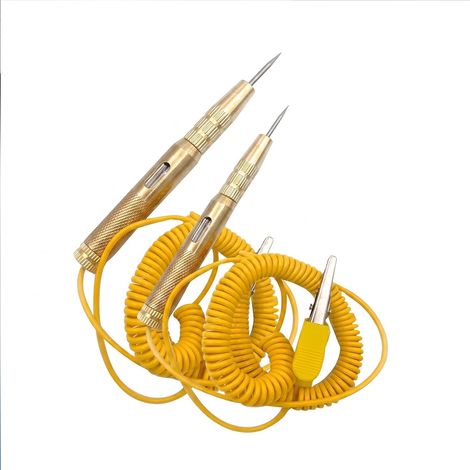 Stylo Testeur De Tension Pour Voiture Et Camion, Testeur De Circuit électrique Voiture,Temoin Mecanicien Auto Testeur,Testeu R Faisceau électrique Voiture,Pour Tester La Basse Tension, Jaune (1/5)