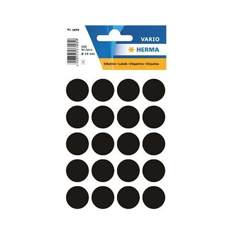 HERMA Markierungspunkt 1879 19mm schwarz 100 St./Pack. (1/4)