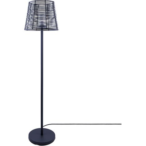 Paco Home Lampada InOutdoor Lampada Esterni E27 Moderna Rattan Impermeabile IP44 E27  Antracite-nero,  Lampada da terra + Lampadina