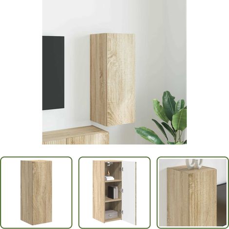 vidaXL Meuble mural bois - Meuble TV mural Sonoma 30 x 31 x 80 cm Bois d'ingénierie (1/5)