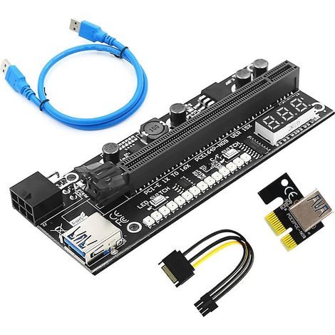 PCI-Express 1x auf 16x GPU-Adapter-Riser-Kabel mit High-Speed-USB-3.0-SATA-Verlängerungskabel (1/4)