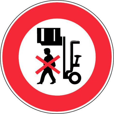 Panneau Interdit de passer sous la charge - Rigide Ø180mm - 4041629