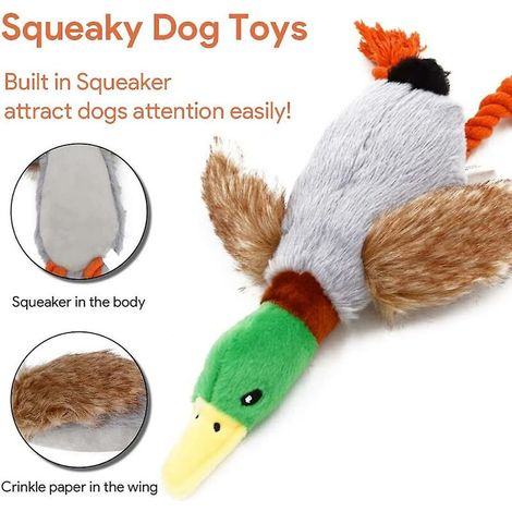 Jouet en peluche pour chien Canard Jouet en peluche pour chien sans rembourrage Jouet souple pour chiot Jouet à mâcher interactif pour les chiens de petite et moyenne taille pour le dressage et le jeu (1/4)