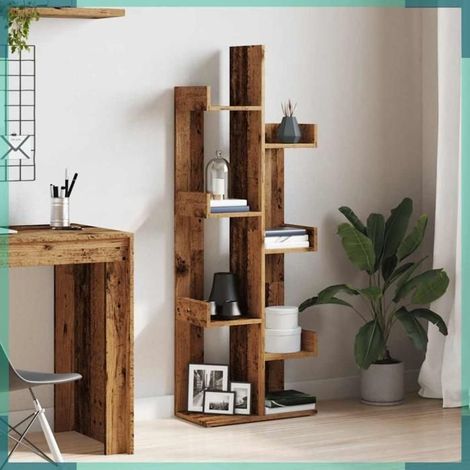 Bibliothèque - 856694 - vieux bois - 48 x 25,5 x 140 cm - bois d'ingénierie (1/5)
