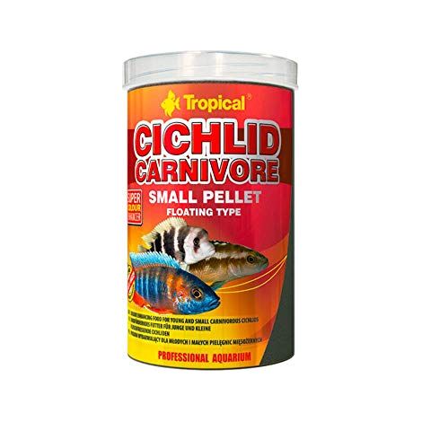 Mangime in pellet per ciclidi tropicali carnivori, piccoli, 1000 ml/360 g