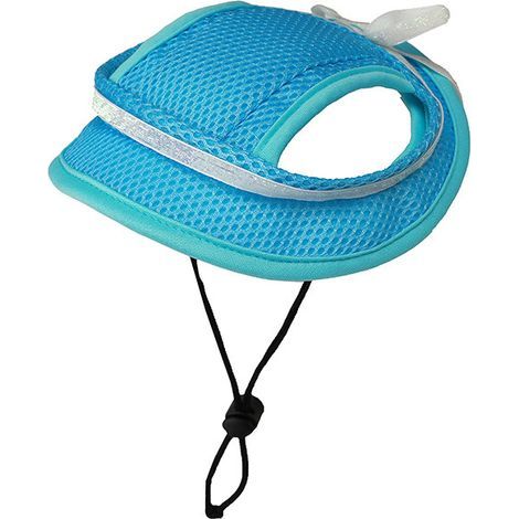 [DT] 1er-Pack – Haustierhut mit Ohrenöffnungen – Atmungsaktiver Sonnenhut für Haustiere – Geeignet für kleine Hunde und Katzen – Blau (1/5)