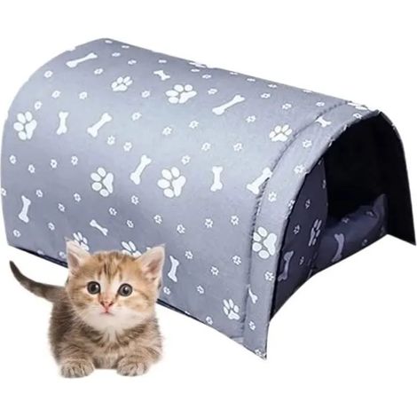 Maison pour chat dextrieurYSTP abri extrieur pais pour chats et chiens errants coupe-vent impermable et Gris NICHE (1/4)