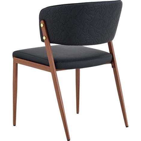Chaise de salle à manger design en similicuir avec structure métallique, dossier ergonomique, lot de 2 (1/5)