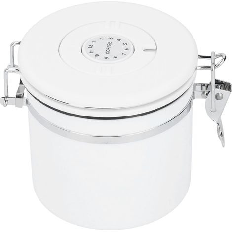 Boîte de rangement hermétique en acier inoxydable pour café, farine et sucre, avec valve de décompression. (1/5)
