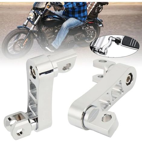 Motorrad-Fußrasten, höhenverstellbare Halterung für Highway Pegs Fußrasten-Klemmverlängerungen, 360° verstellbare Verlängerungshalterungen, robuste Fußrasten-Verlängerungshalterung