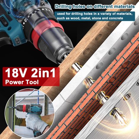 18V 2-in-1 Multifunktions-Elektrobohrschrauber mit Lithium-Akku, bürstenlosem Motor, 45 Nm Drehmoment, ideal für die Installation von Haushaltsgeräten und Möbeln sowie für die Reparatur von Kfz-Elektr