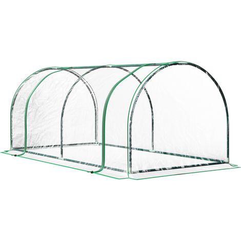 Serra da giardino in acciaio e plastica 200 x 100 x 80 cm verde (1/5)
