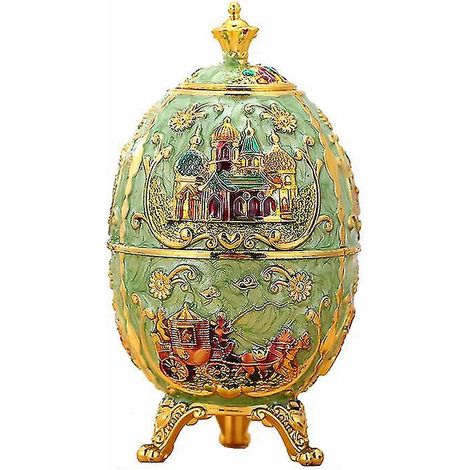 Fabergé-Ei, Kaiserliches Fabergé-Ei, Osterei, Handbemalte Fabergé-Eierbox aus Emaille, Zahnstocherbox (Roter Burgpfeil) (1/5)