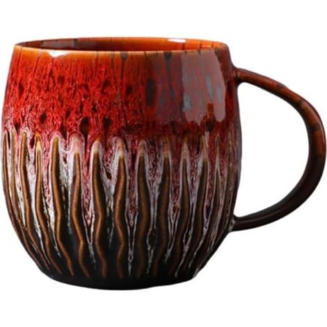 Tasses à café en céramique – Grande tasse à café pour le bureau et la maison – Tasse à café fantaisie sans danger, passe au micro-ondes (style D) (1/5)