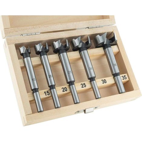 5 pièces boîte en bois métrique formant foret ensemble en acier au carbone bois foret plat aile trou scie- (1/5)