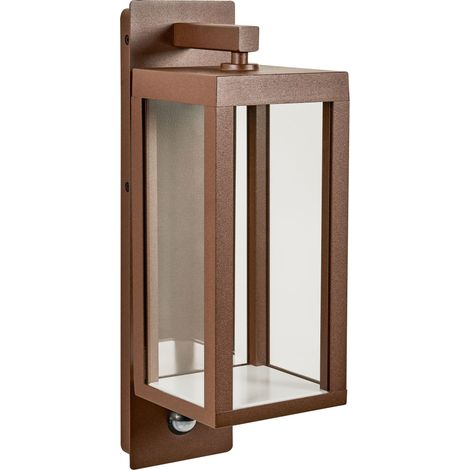 LED Außenwandleuchte INVER mit Bewegungsmelder Braun (1/5)