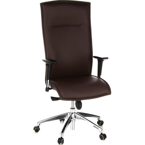 Bürostuhl / Chefsessel MURANO 20 Leder dunkelbraun hjh OFFICE (1/5)