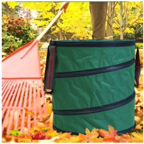 Ulisem Sac de ramassage de feuilles pliable rond de 10 L pour pelouse de jardin. (1/3)