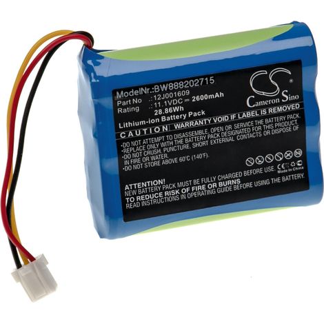 vhbw Battery compatible with Moneual Everybot RS500, RS700 Home Cleaner (2600 mAh, 11.1 V, Li-Ion) (1/2)