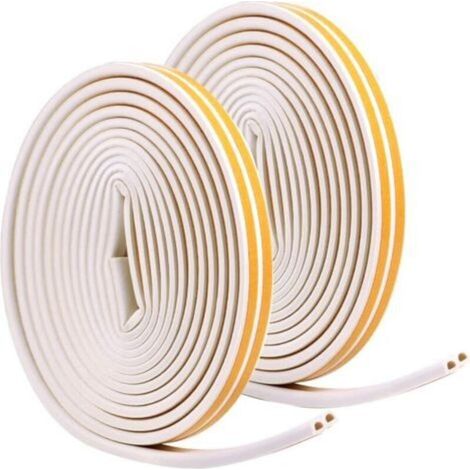 1PC Door and Window Seal, Window Seals, D-Type Foam Strip, Anti-Collision Insulation Tape, Rubber, Self-Adhesive Sealing Strip, White (1/5)