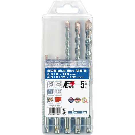 Alpen Brocas SDS Plus para Martillo 5-10 mm Juego de 5
