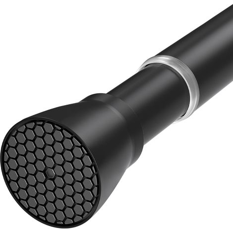 Tringle à rideaux sans perçage 70-126 cm Ø 22 mm Tringle à rideaux télescopique en acier à haute teneur en carbone réglable pour fenêtre, douche, porte et armoire Noir (1/5)