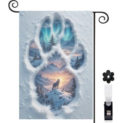 Drapeau de jardin vertical décoration maison toile durable double face 30 x 45 cm pour porche et cour (1/5)
