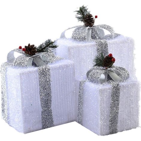Boîte Cadeau De Noël - Guirlande Lumineuse Pliable Avec 8 Modes D'éclairage - Pour Décoration Intérieure Et Fêtes - 3 Pièces (1/5)