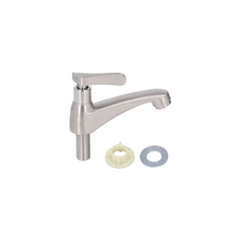 Robinet de lavabo en acier inoxydable 304 – Eau froide – Petit levier, pour salle de bain, balcon ou évier (1/5)