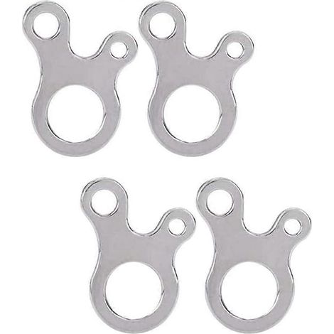 Lot de 4 tendeurs ultralégers en acier inoxydable pour paracorde, 3 trous, avec boucle de serrage rapide et connecteur. (1/4)