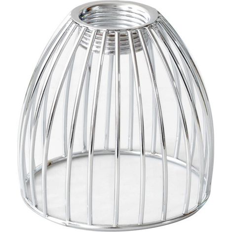 Lampenschirm aus Metallkäfig für Pendelleuchte, 8 x 8 x 8 cm, Lampenschirm aus Schmiedeeisen für Innenlampen, dekoratives Beleuchtungsaccessoire, Industriestil, Silber