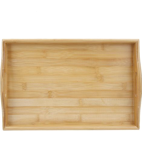 Plateau à thé en bambou, table de service pour tasses à thé chinoises, pour salon de thé, maison ou bureau, avec poignée. (1/5)