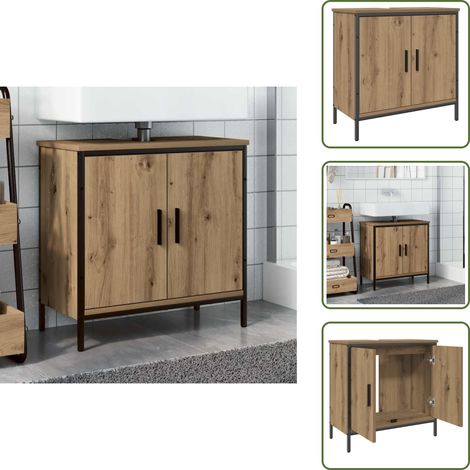 The Living Store Waschbeckenunterschrank Artisan-Eiche 60x30x60 cm Holzwerkstoff - Badwandschrank