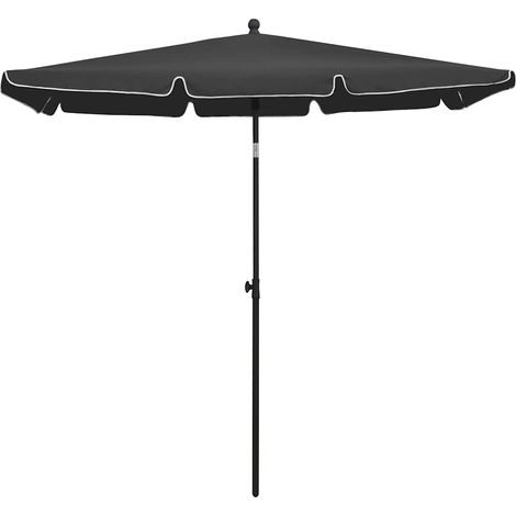 Maison Exclusive - Parasol de jardin avec mât 210x140 cm Anthracite (1/5)
