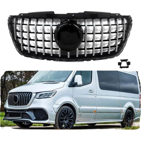 Rejilla superior del parachoques delantero, estilo GT R, material ABS, longitud 123 cm, ancho 47 cm, compatible con Mercedes Sprinter W907 W910 2018-2023 (1/5)