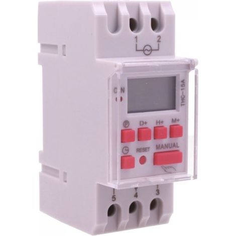 Interruttore Orario Digitale Settimanale Programmabile, Orologio Timer Modulare 2M, 16 ON/OFF, Display LCD, Funzione Impulso e Countdown, Programmatore Luci Pompa Cancello